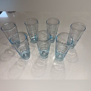 Vintage 1950’s Duz Crystal Star Sapphire blue tint Water/Juice Glasses Set Of 6